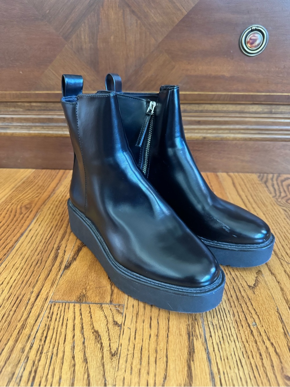 H&M Black Platform Chelsea Ankle Boots